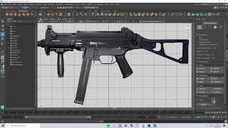 Modelling and texturing a UMP45 in maya