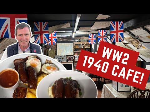Video thumbnail: Reviewing TRADITIONAL BRITISH FOOD at a 1940s WORLD WAR 2 CAFE!