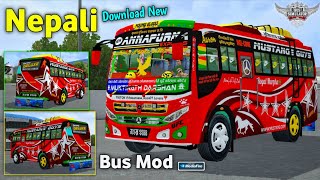 Nepali Volvo New Bus Mod For Bussid | NepaIi Mod 🇳🇵| Bus Simulator Indonesia | Bus Mod