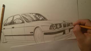 Как нарисовать BMW e 34 по этапно. Часть №2