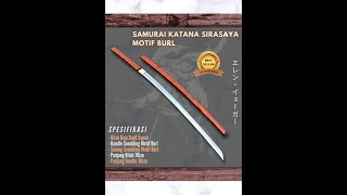TES KETAJAMAN SAMURAI KATANA SIRASAYA MOTIF BURL BAJA SUP9 SEPUH 70CM SIAP PAKAI!