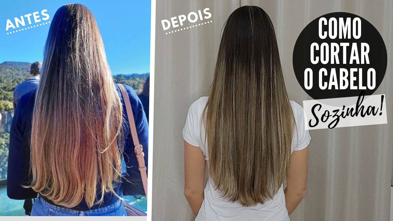 COMO CORTAR O CABELO EM CASA E SOZINHA. Corte em "U", pontas cheias.