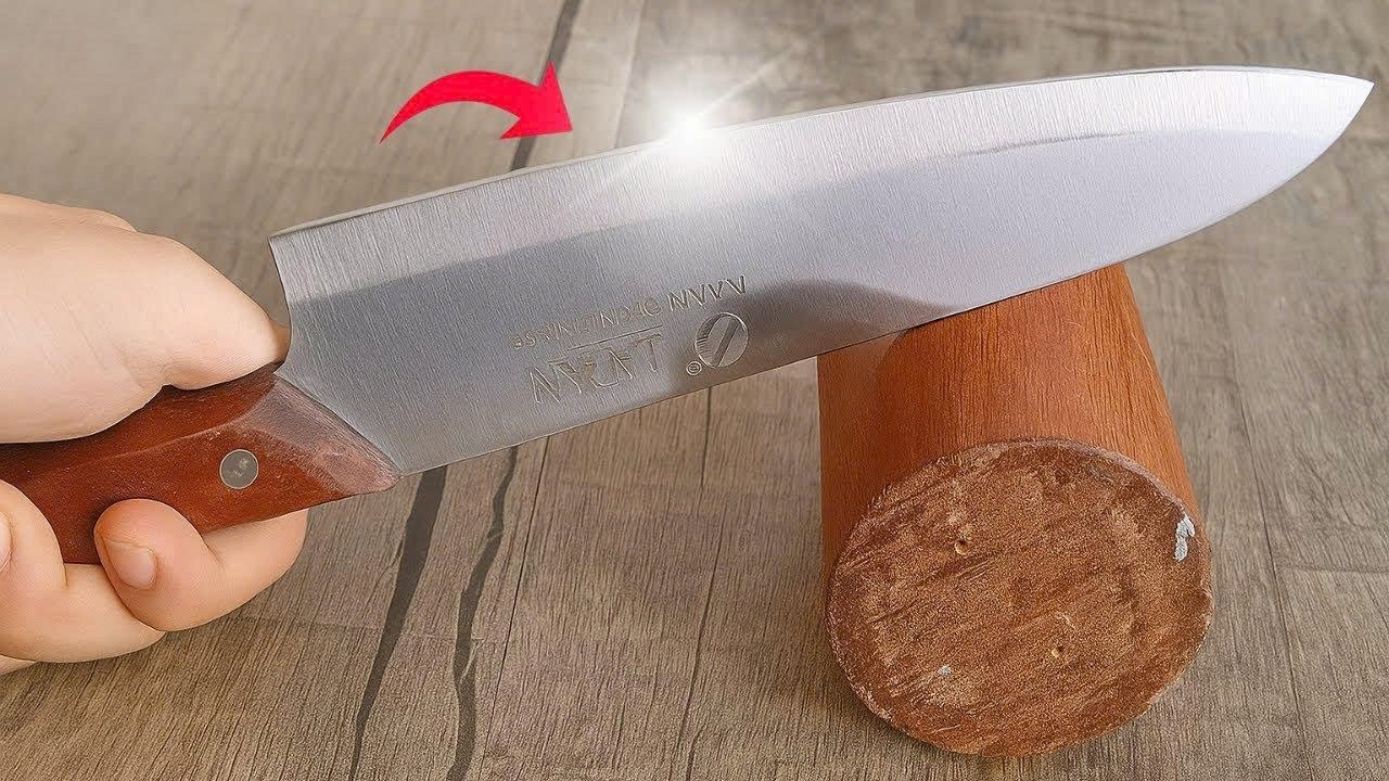 Метод заточки ножей до бритвенной остроты! Заточите свой нож всего за 2 минуты – точильный камень ..