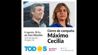 En vivo Cecilia Comerio y Máximo Kirchner en el acto de cierre de campaña en San Nicolás.