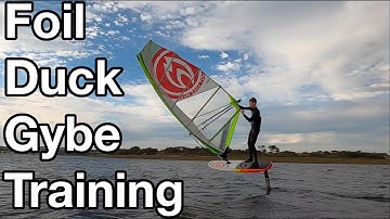 Foiling Duck Gybe training // Windsurf foiling session at Stithian