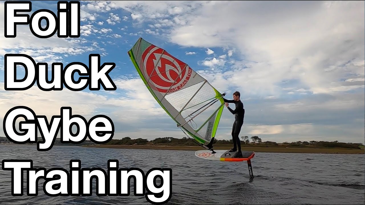 Foiling Duck Gybe training // Windsurf foiling session at Stithian's