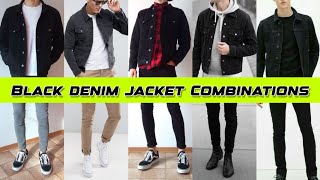 Black Denim Jacket Combination || Danim Jacket Outfit Ideas & Color Combinations || tiptopgents