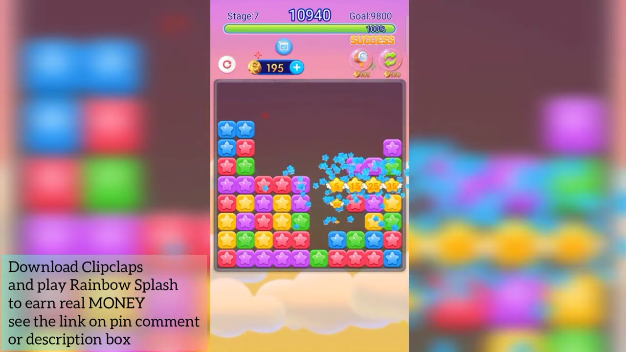 PLAY AND EARN/CLIPCLAPS GAME/RAINBOW SPLASH/with open rewards on clipclaps