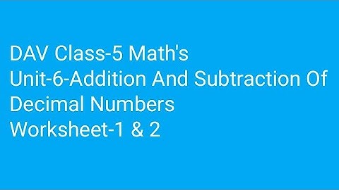 DAV Class-5 Math