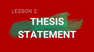 Grade 9 | Lesson 2  - Thesis Statement | Teacher Adam Concepcion