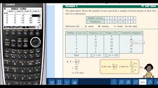 Constructing a frequency table with the Casio CG50