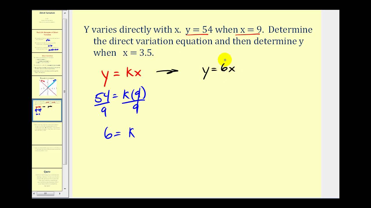 Direct Variation