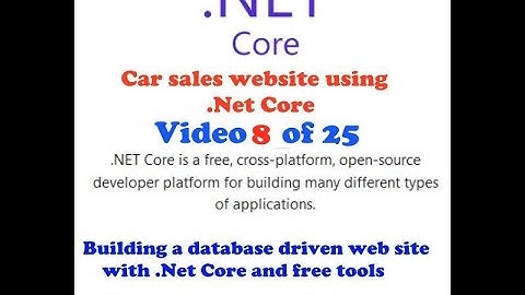 Video 8 - Develop car sales website using  .NET Core. Enumerators to optimise website and database