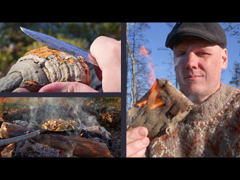 Making Traditional Nordic Fungus Tinder - Campfire Cooking - The Old North