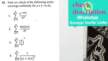 question on UNIFORM CONVERGENCE || CSIR NET || DEC2016