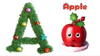 Christmas Phonics song, Alphabet Song with Santa, Nursery Rhymes, A for Apple, ABC song for toddlers