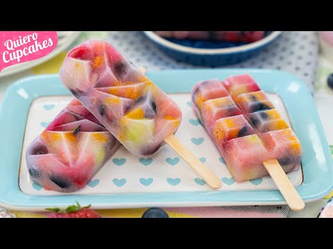PALETAS HELADAS DE FRUTAS 🍇🍑🫐 | CON LIMONADA CASERA 🍋🧊 | QUIERO CUPCAKES Polos de frutas caseros: sabores refrescantes para el verano