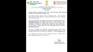 Download Admit Card : UGC-NET Dec 2024 | #ugcnetexam #nta #shorts