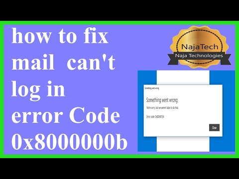 🔴how to fix mail can’t log in error Code 0x8000000b fix