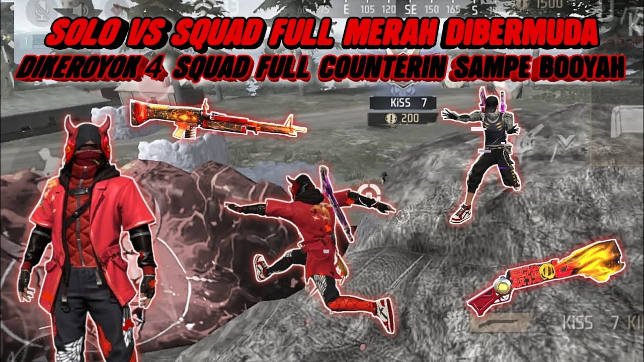 40 KILL SOLO VS SQUAD FULL MERAH DIBERMUDA DIKEROYOK 4 SQUAD FULL COUNTERIN 