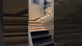 Every step illuminated automatically. 💡Smart Motion Detection Stair Lights #interiordesign #home