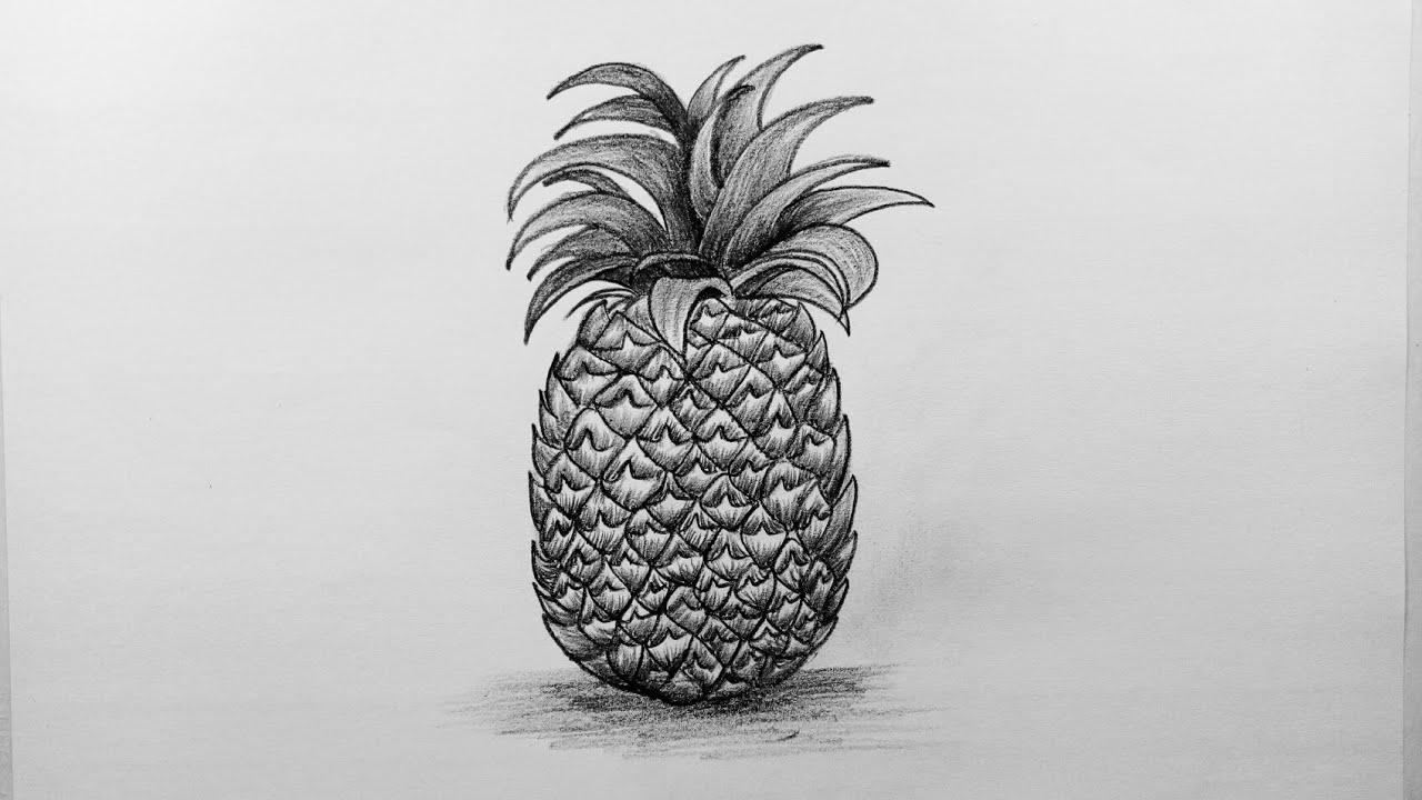 Realistic Pineapple Outline Tattoo - wide 5