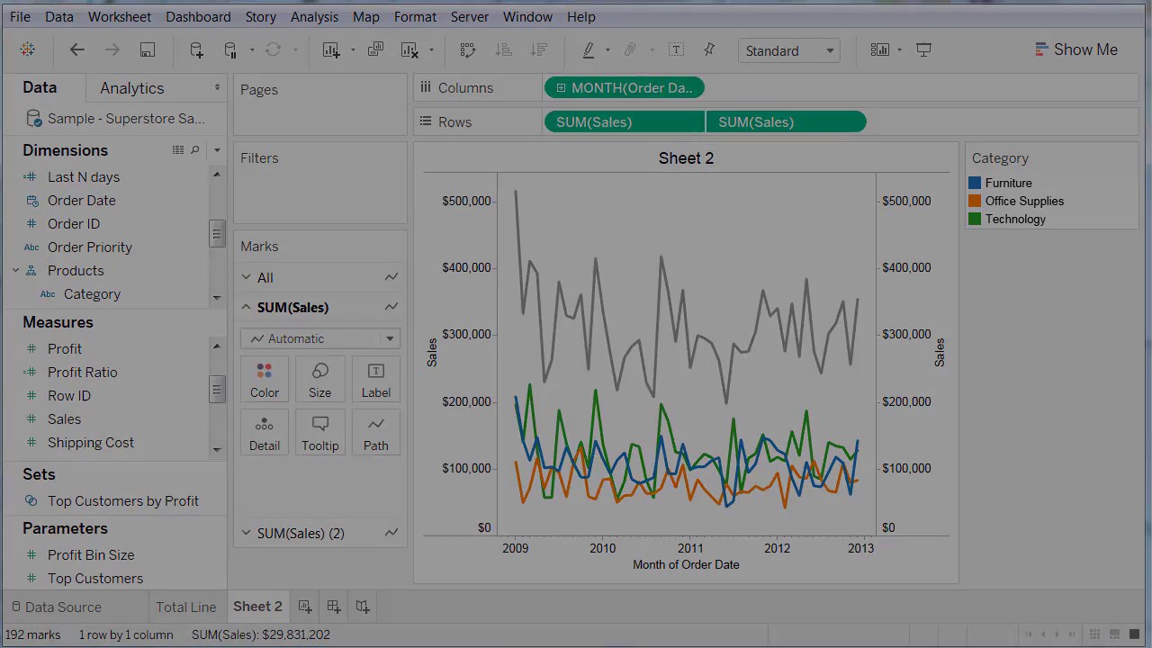 How To Create Line Chart In Tableau