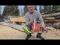 Chainsaw milling first cut finished 