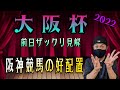 【大阪杯】4月3日(日)阪神競馬の出馬表からの騎手、厩舎の好配置発表。前日ザックリ見解は11R大阪杯です。