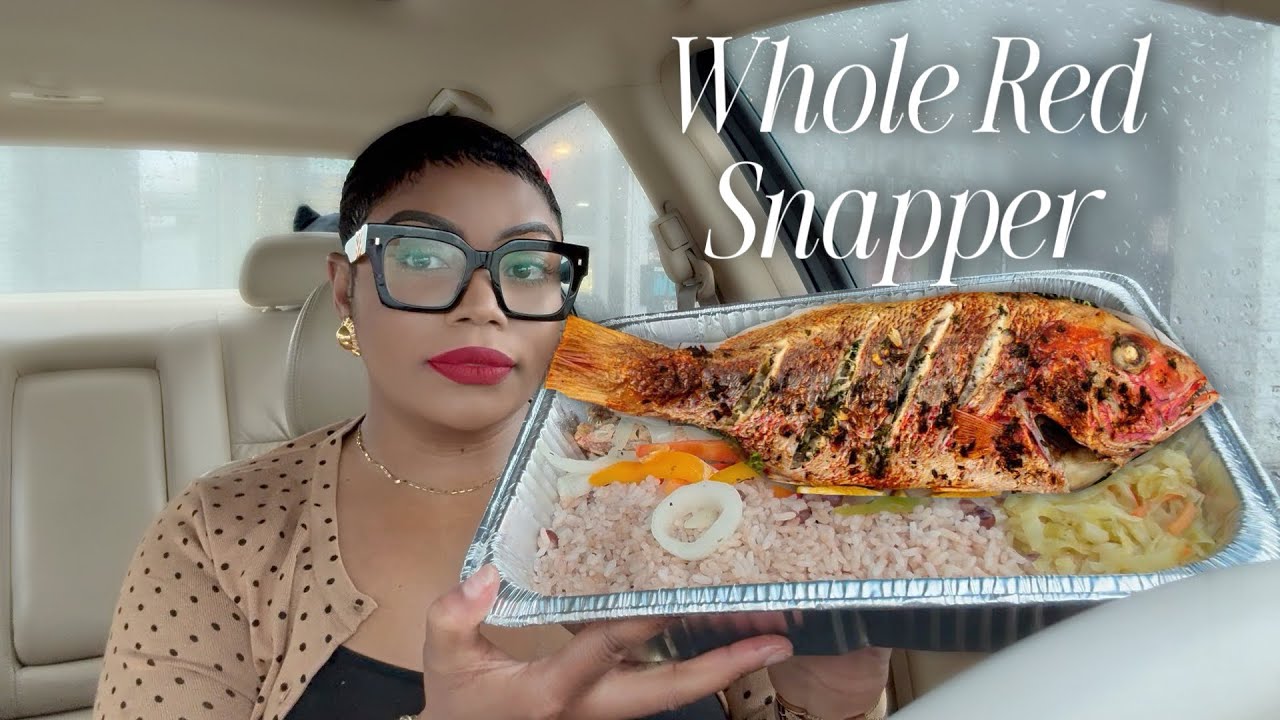 WHOLE JAMAICAN STYLE RED SNAPPER MUKBANG!!!!! TROPICAL DELIGHT!!