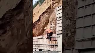 Terrifying Landslide During Slope Construction. #Construction #Tools #Beautifultools #Technology