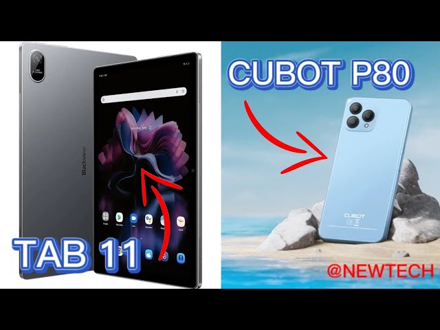 SMARTPHONE CUBOT P80 2023, 8GB RAM, 256GB ROM, Android 13 e BLACKVIEW TABLET 11, 8GB RAM, 256GB ROM.