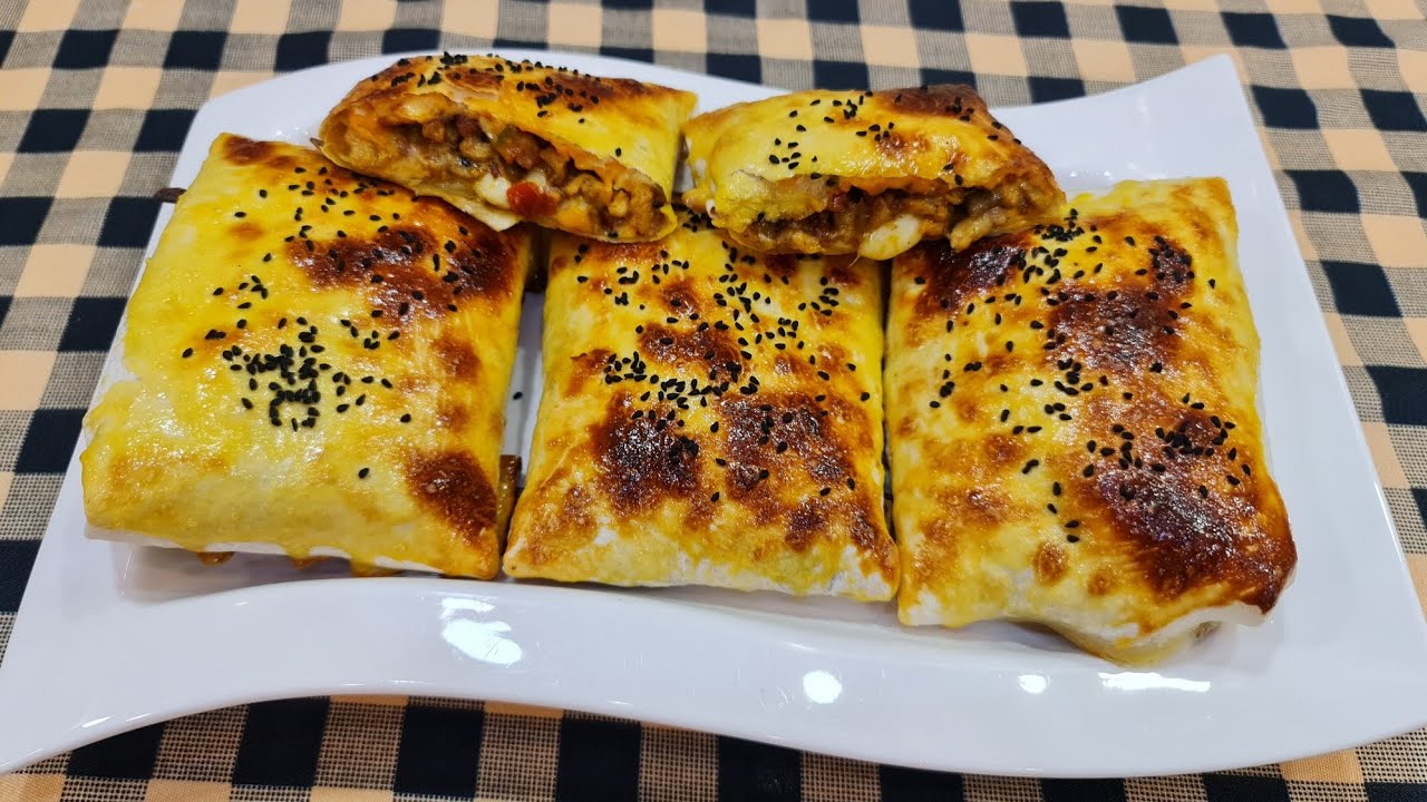 فطائر بحشوة الدجاج والخضار بخبز التورتيلا 🌯 مقرمشة ولذيذة بطريقة سهلة وسريعة
