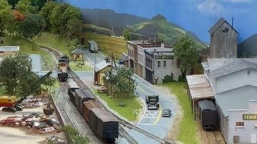 Inaugural run of the Oak Hill industrial Railroad in N scale, testing the concept.