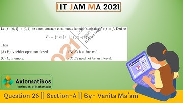 Question 26 | IIT JAM 2021| Section-A | Mathematics | By Vanita Ma