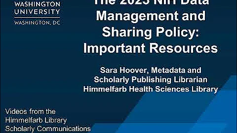 2023 NIH Data Management and Sharing Policy Resources