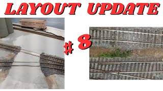 HO Scale Switching Shelf Layout Update #8  ( Grade crossing , Roads, Static Grass and more)