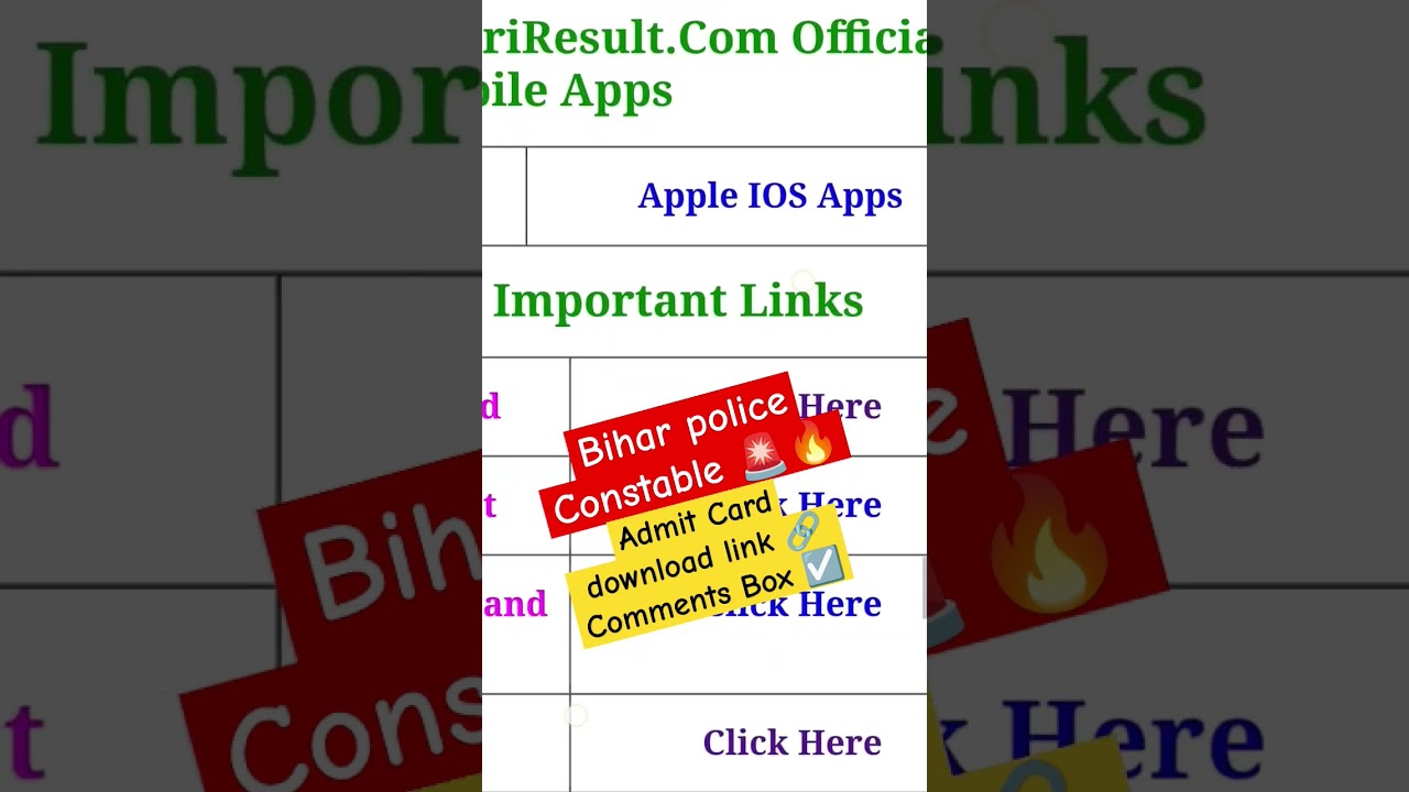 Bihar Police Constable Admit card 2023 