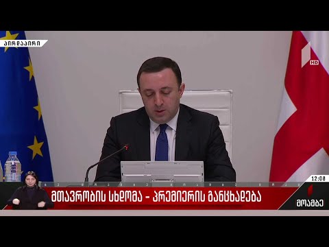 მთავრობის სხდომა - პრემიერ-მინისტრის განცხადება