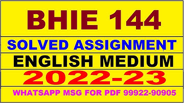 bhie 144 solved assignment 2022-23 in english | bhie 144 solved assignment 2022-23 | bhie 144 2023