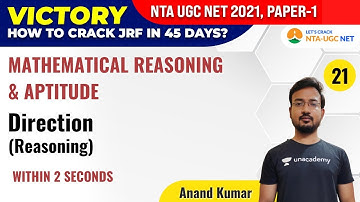 UGC NET 2021 | Mathematical Reasoning & Aptitude by Anand Kumar | Direction