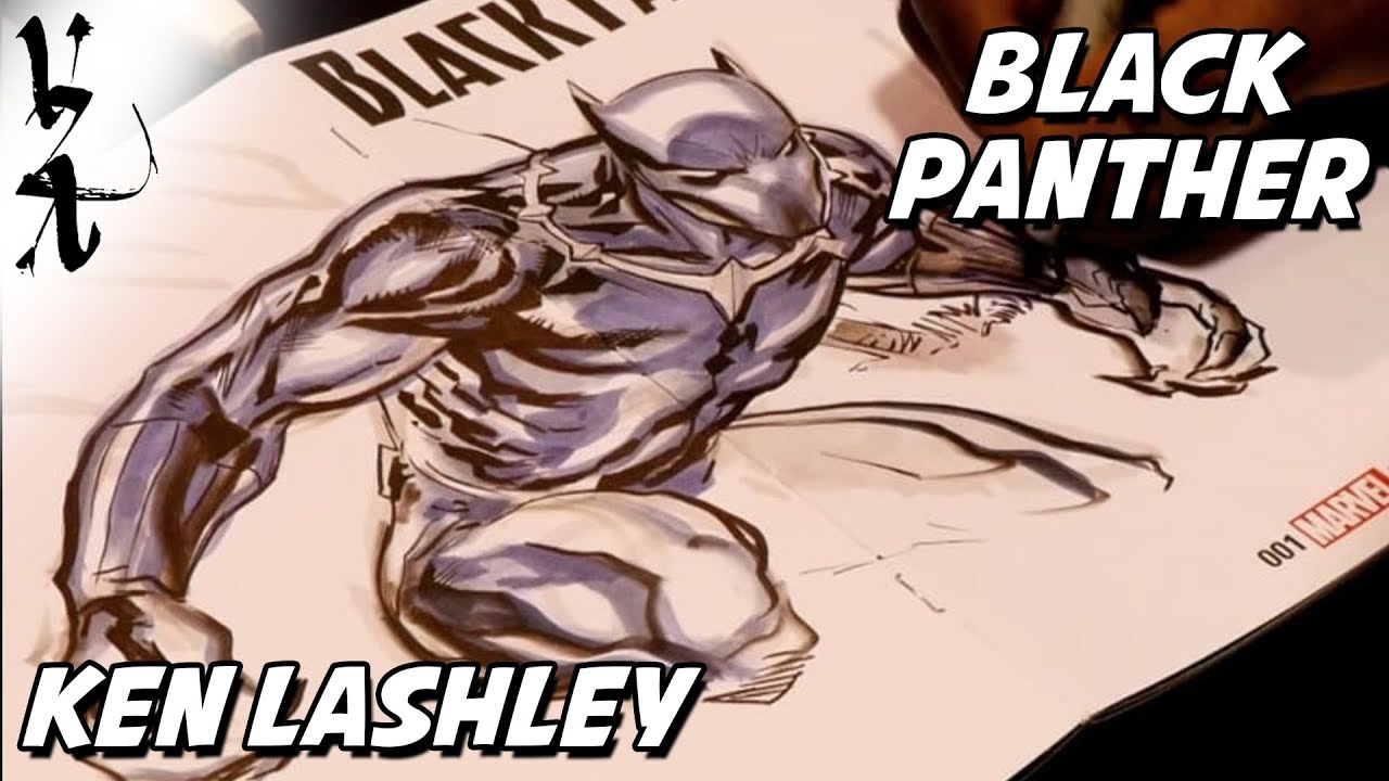 Ken Lashley drawing Black Panther - YouTube