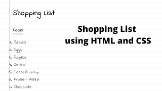 Full Create shopping list using HTML and CSS Update
