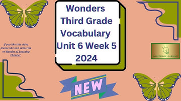 Wonders~ Third Grade~  Vocabulary Words ~Unit 6 Week 5~2024