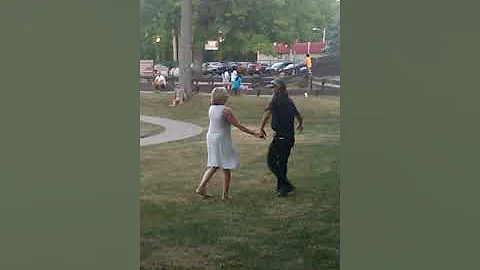 Old man cutting the rug