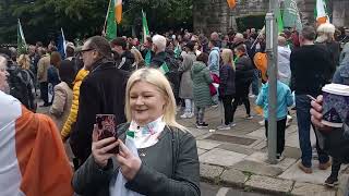 Several thousand now at the Garden of Remembrance, Dublin with 20 minutes to go to the start Resimi