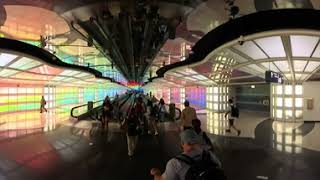 Chicago O'Hare United Concourse C Underground Pedestrian Tunnel 360 degree
