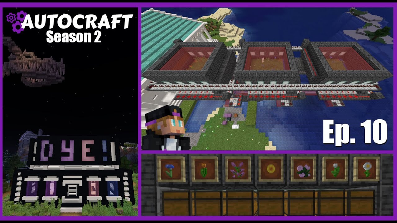 CUSTOM FLOWER FARM AND DYE SHOP! AutoCraft Season 2 EP 10!