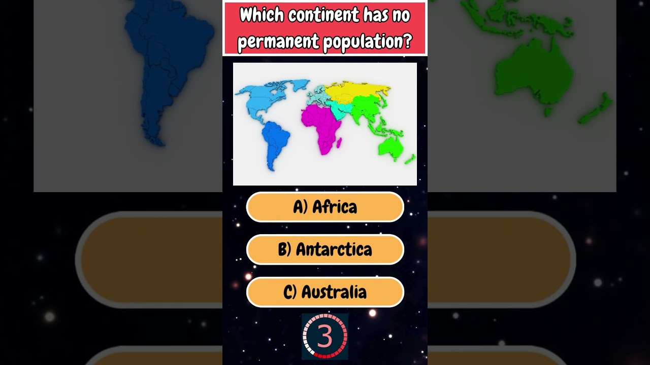 Which continent has no permanent population?
