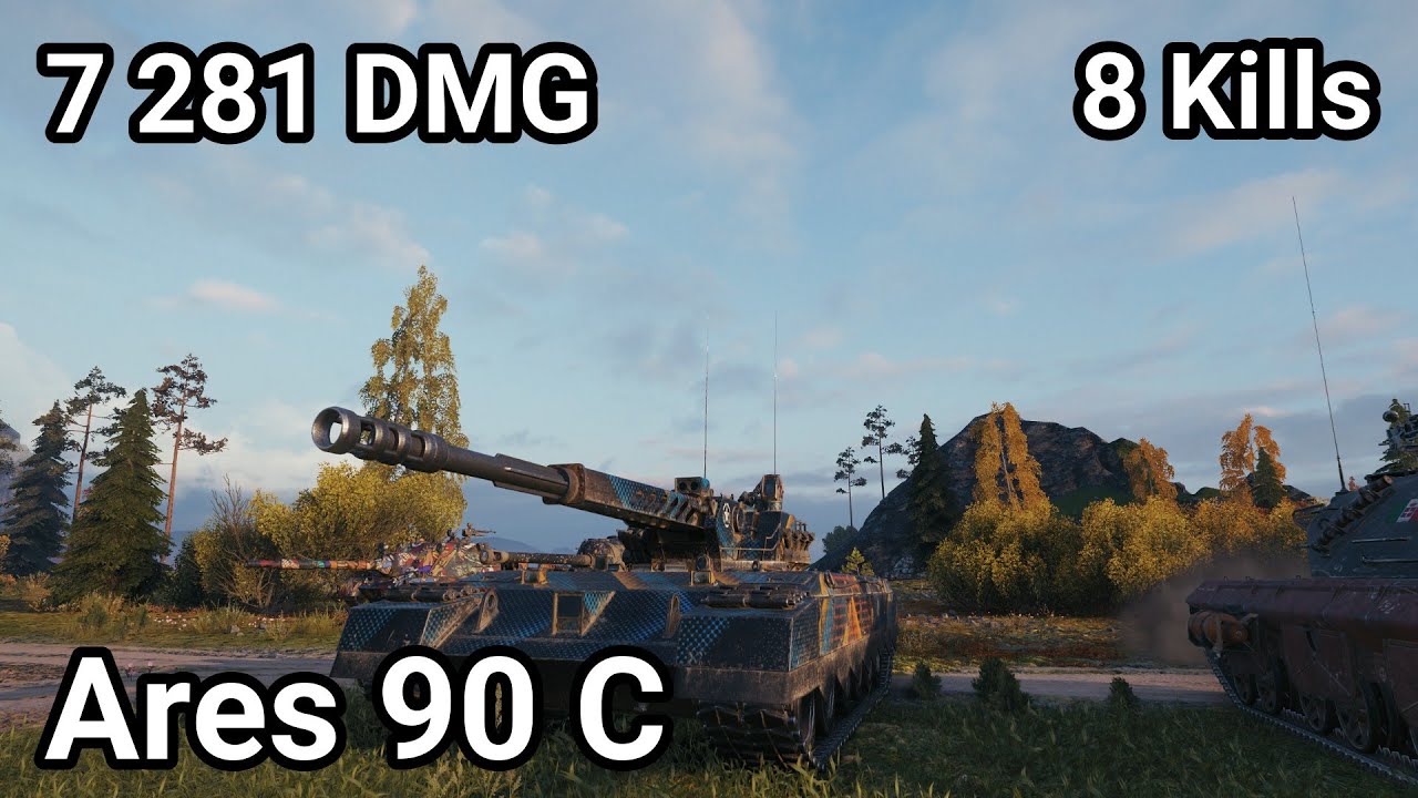 Ares 90 C - 7 281 damage / 8 kill / 435 blocked / 521 assist